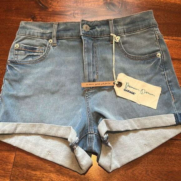 Garage Retro High Waist Blue Jean Shorts Size 01 - Picture 2 of 7